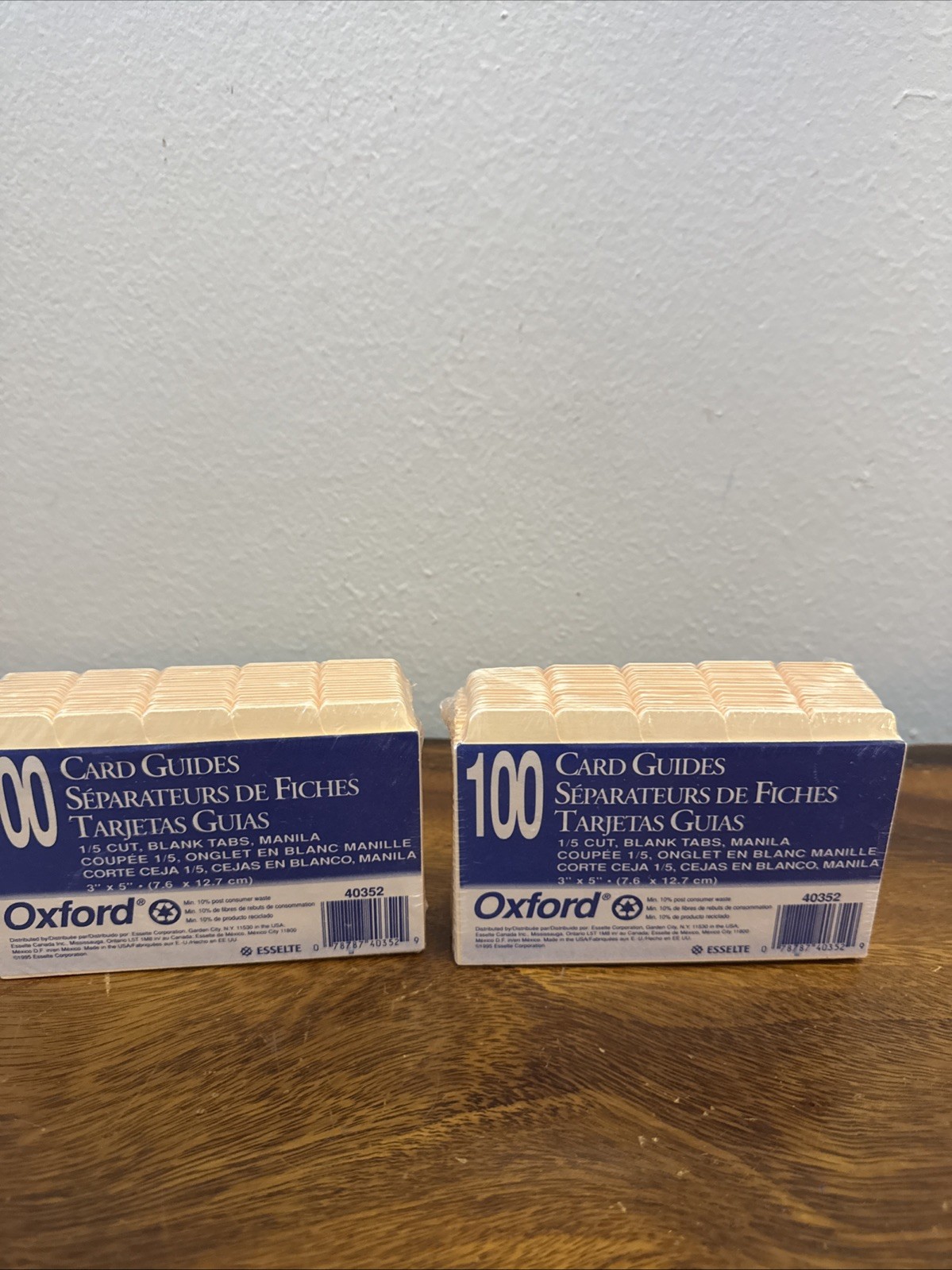 Vintage 1995 Oxford’s Esselte Card Guides Set of 100 Sealed Made in USA