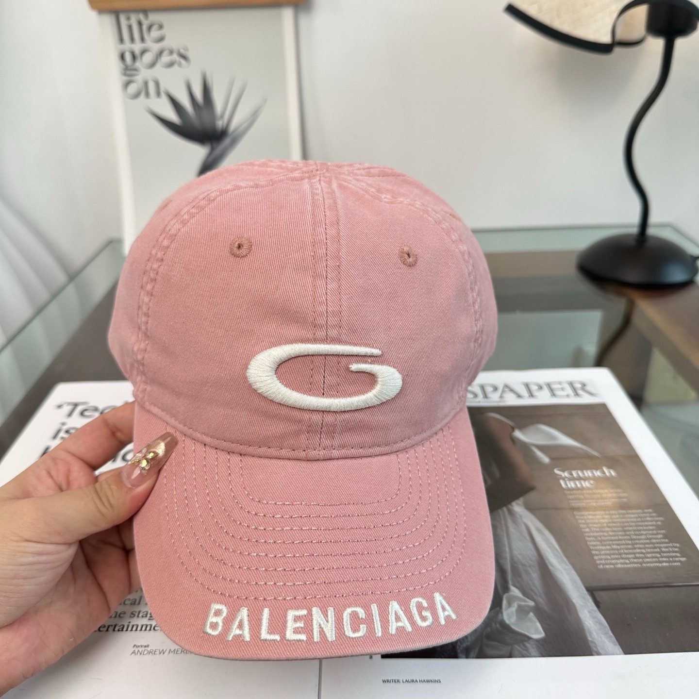 New Fashion Leather & Logo Embroidered Baseball Cap Hat Unisex Adjustable