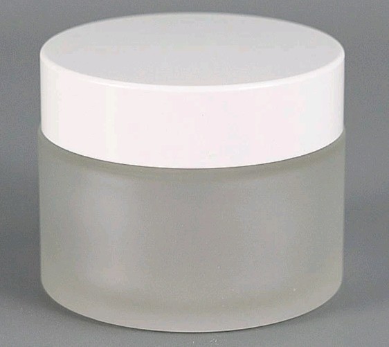 Lot of 50 Premium 50 ml White Frosted Glass Face Cream Jar White Lid