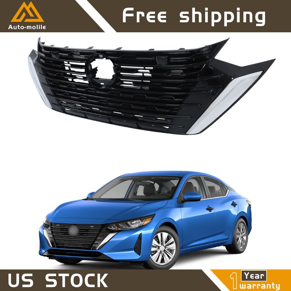 For Nissan Sentra S SV 2024-2025 Front Bumper Upper Grille 62310-6LY0A Grill