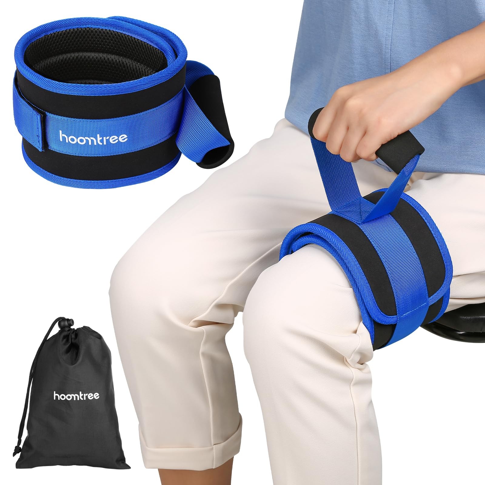 Hoomtree Leg Lifter Strap for Limited Mobility,Thigh 1 pc, Blue