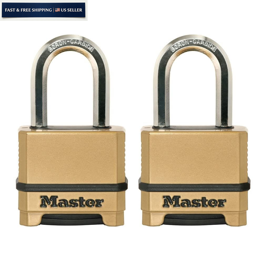 Master Lock Gold Combination Lock, Heavy 1.2 x 2 x 3.87 inches (2 Pack),