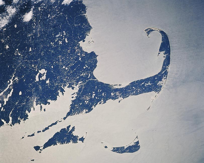 CAPE COD MASSACHUSETTS FROM SPACE SHUTTLE 8x10 SILVER HALIDE PHOTO PRINT