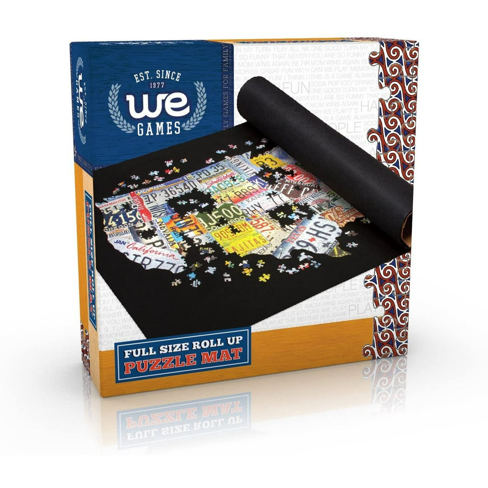 TDC Games Roll Up Jigsaw Puzzle Felt Mat, Folding Carboard Tube, 36 in.