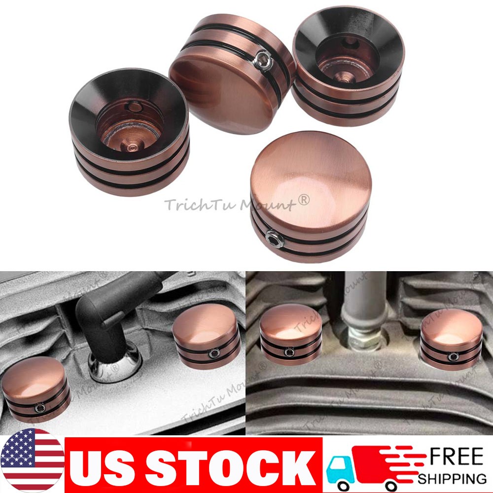 4PCS Copper Head Bolt Nut Cover For Harley Sportster 883 1200 Big Twin 1340 Evo