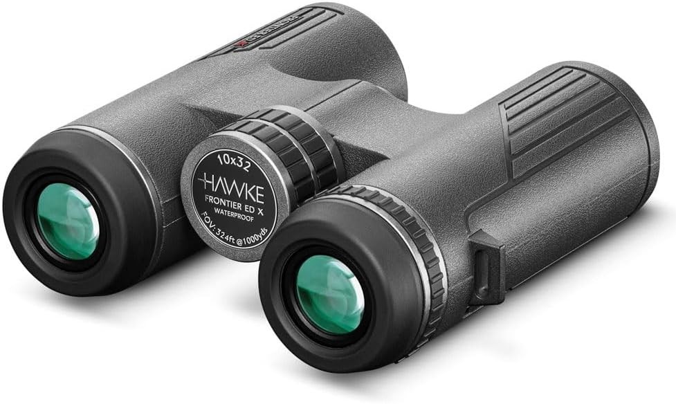 HAWKE 10x32 Binoculars, Frontier ED X Waterproof w/ Carry Case (38408) - Gray