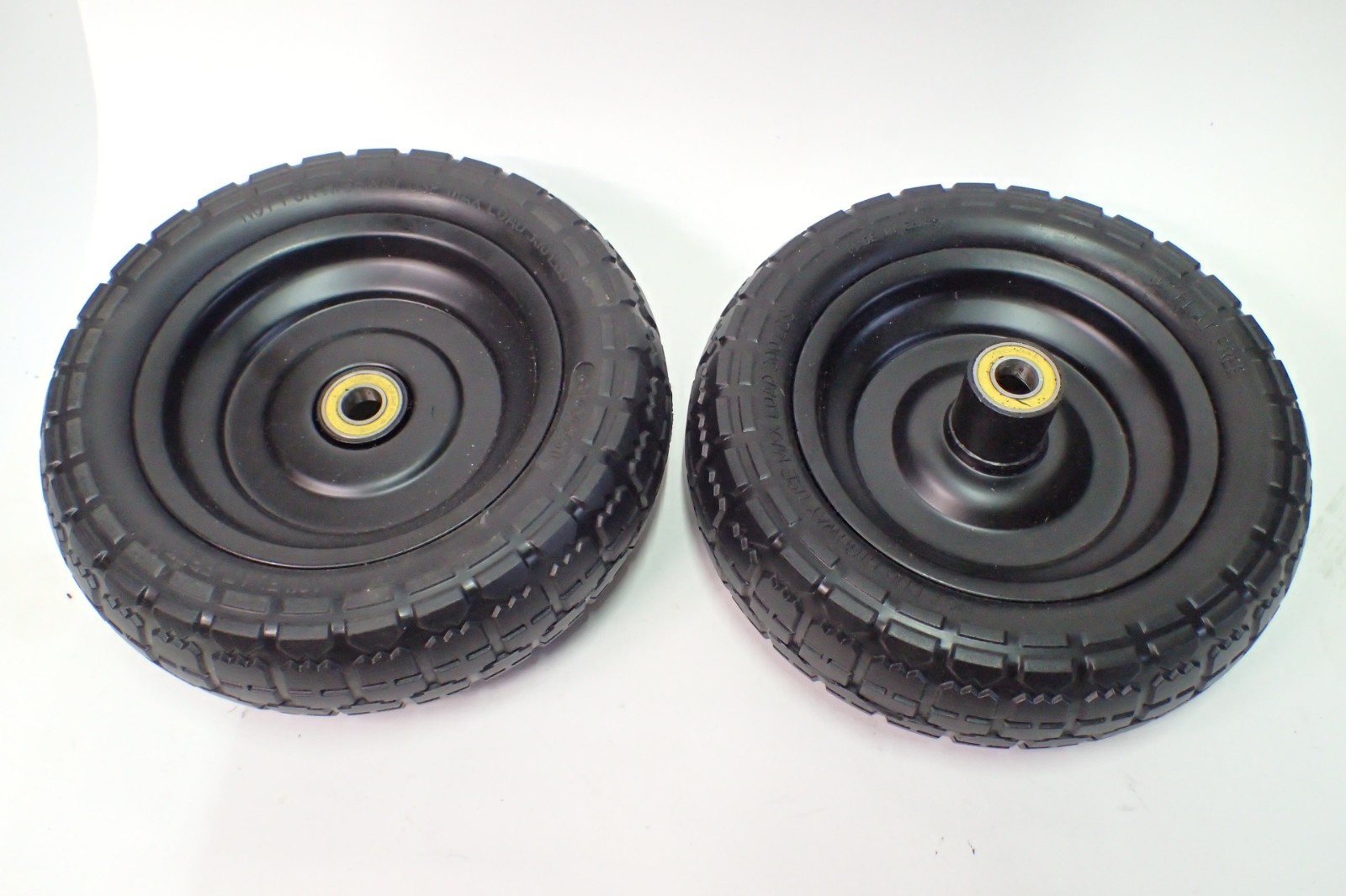 2PK 10" Flat-Free Solid Tire Wheel Replacement 4.10/3.50-4, with 5/8" Axle Bore