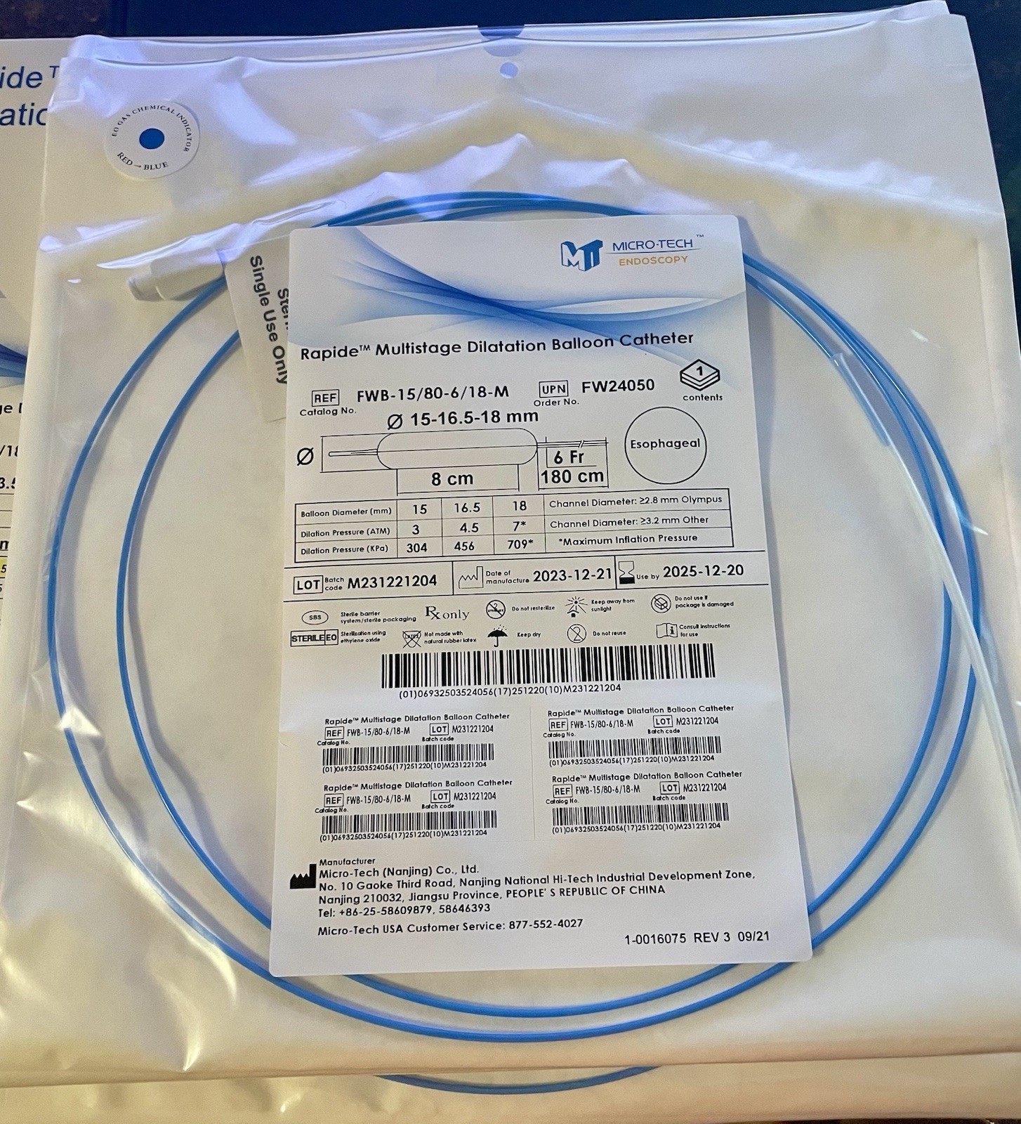 Micro-Tech Endoscopy Rapide Multistage Dilation Balloon Catheter--Esophageal