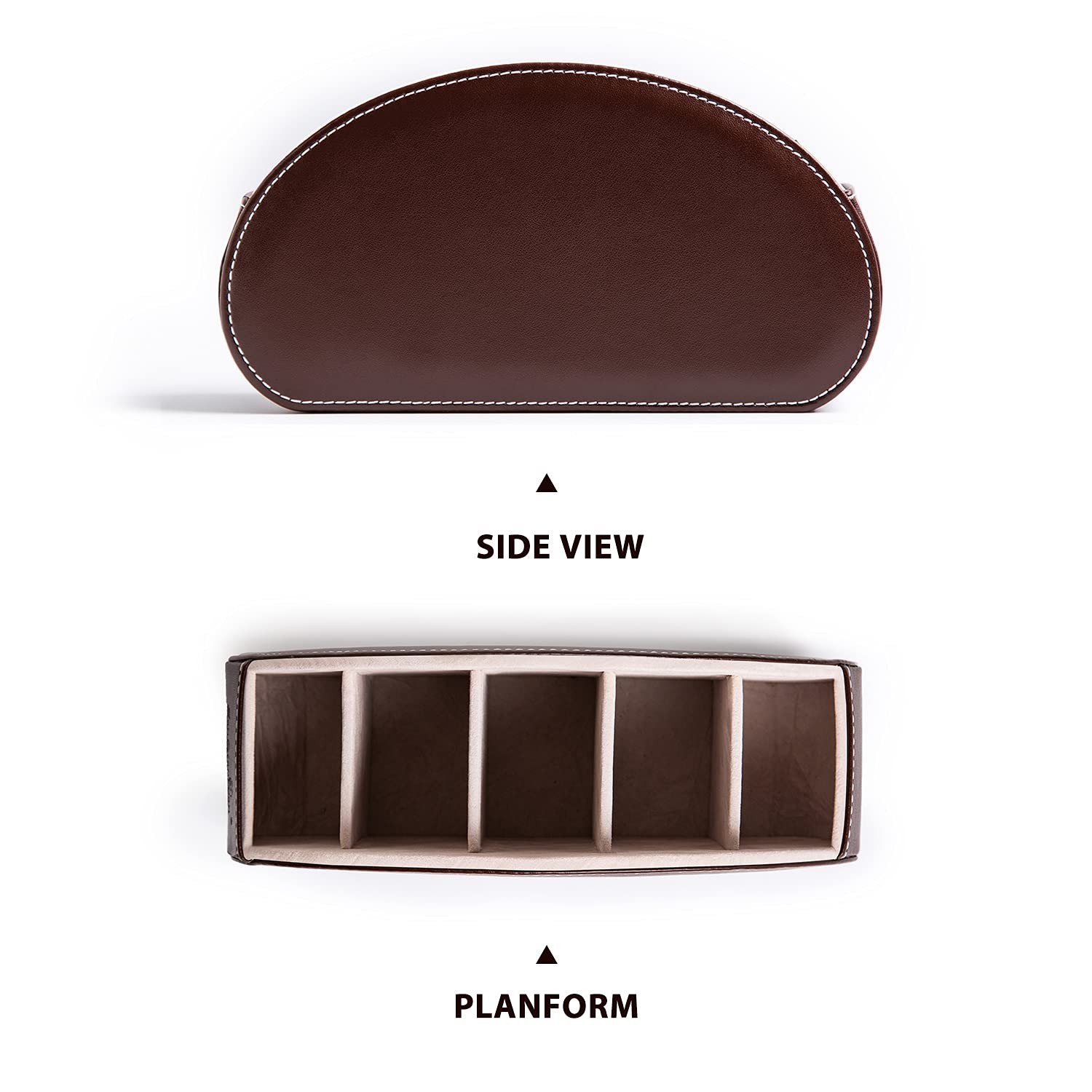 Remote Control Holders Organizer Box with 5 Compartment PU Leather Multi-func...