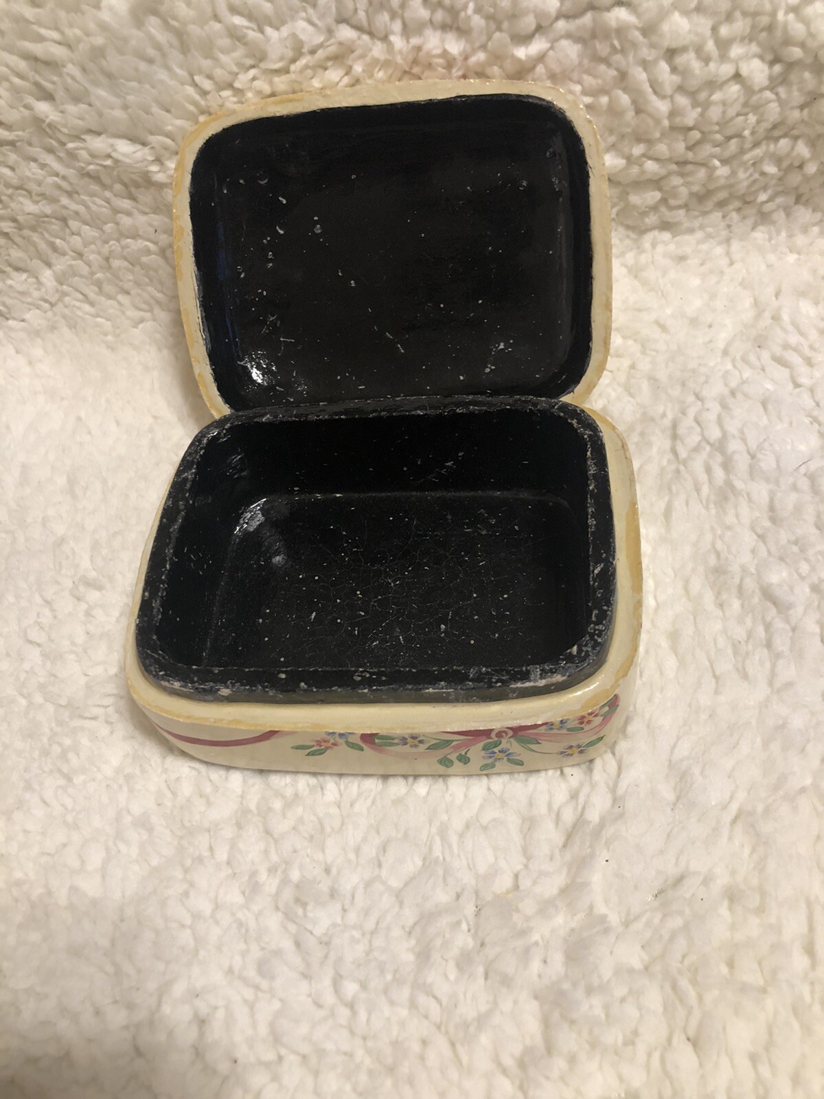 Handpainted Trinket Box, Balsam Wood (?)