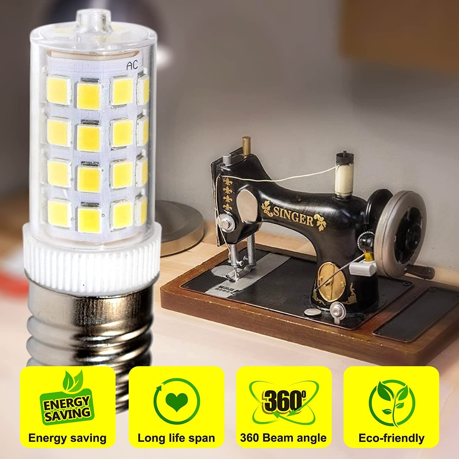 4-Pack 110V E17 Dimmable LED Light Bulb Cool White for GE WB36X10003 Replacement