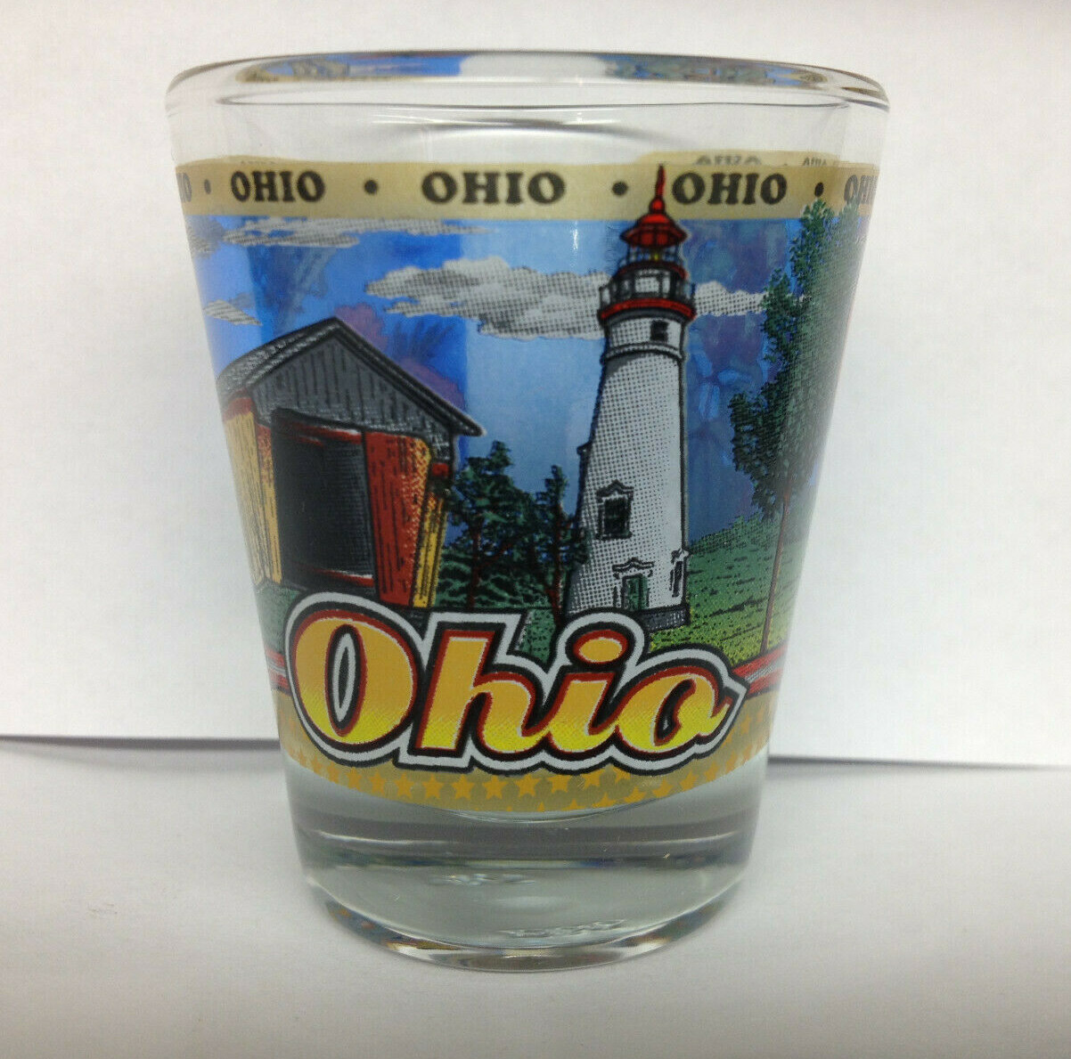OHIO STATE WRAPAROUND SHOT GLASS SHOTGLASS NEW