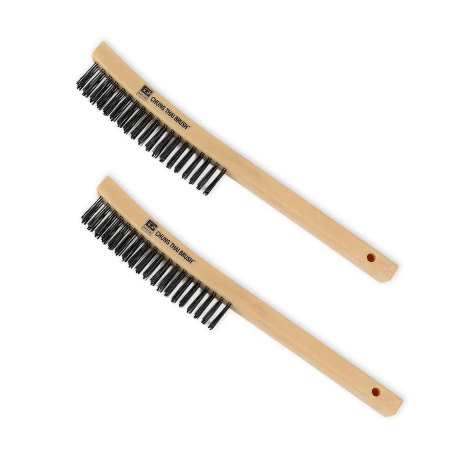 14“ Plastic Handle Wire Brush Set (562301) – 2 Pack 3 Row Scratch Br