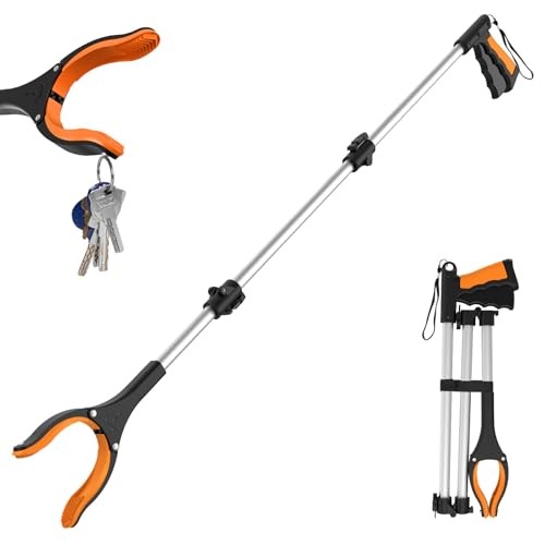 43" Extra Long Grabber Tool, Foldable Grabbers for Elderly Grab 43-Inch Orange