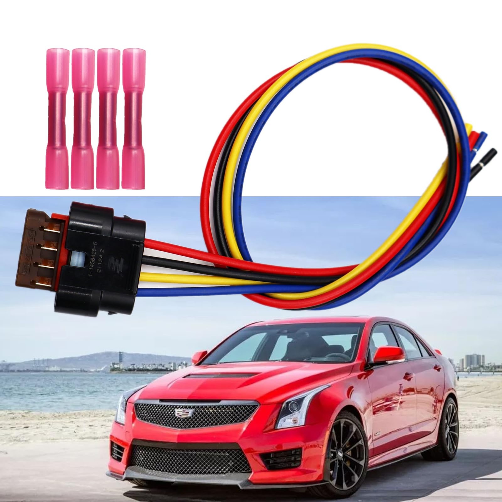 4Way Radiator Shutter Actuator Connector Harness Compatible with Cadillac ATS...