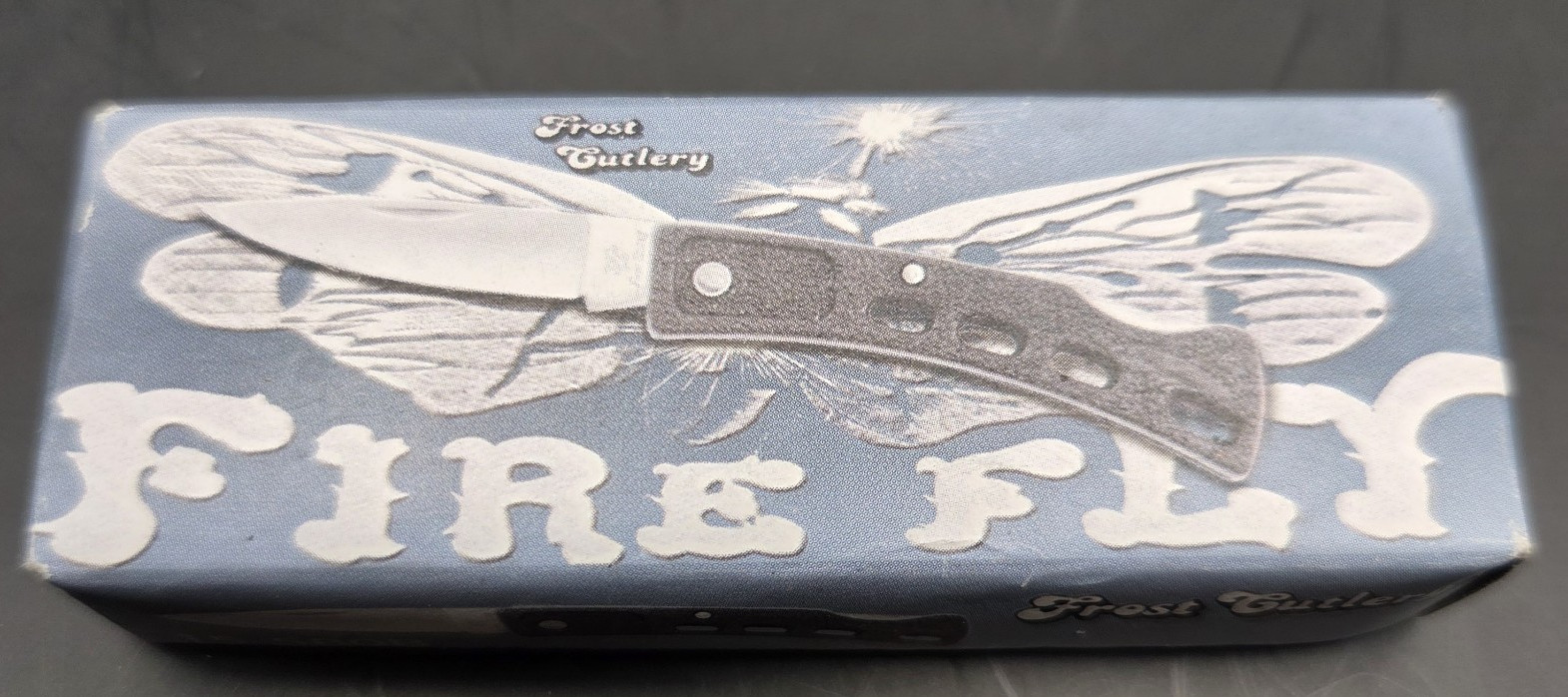 FROST CUTLERY Fire Fly Pocket Knife 15-580B Black Lockback 3" Blade NIB NIP NOS