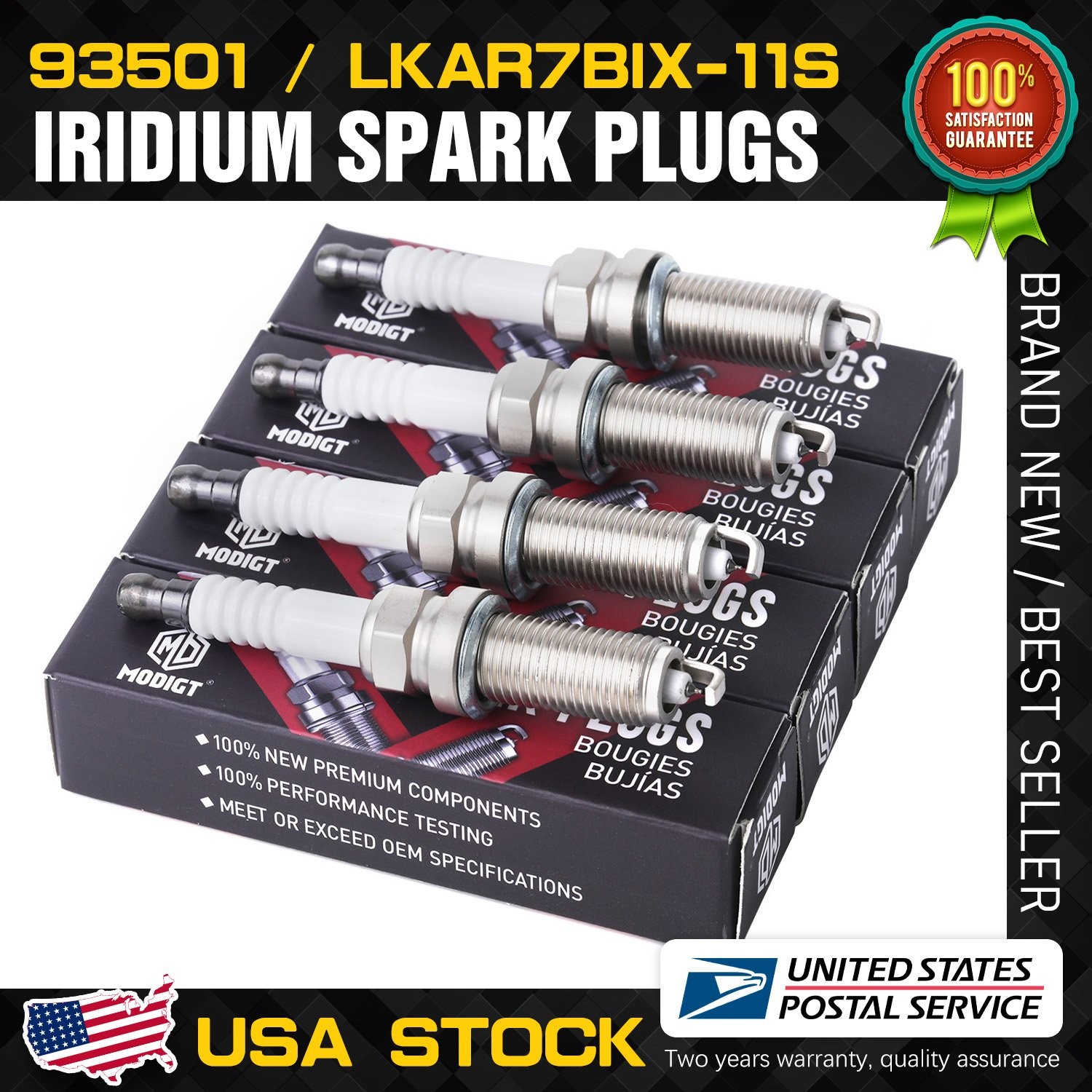 4Pcs Double Iridium Spark Plugs For Honda Accord 2013-2017 Mazda Subaru Toyota