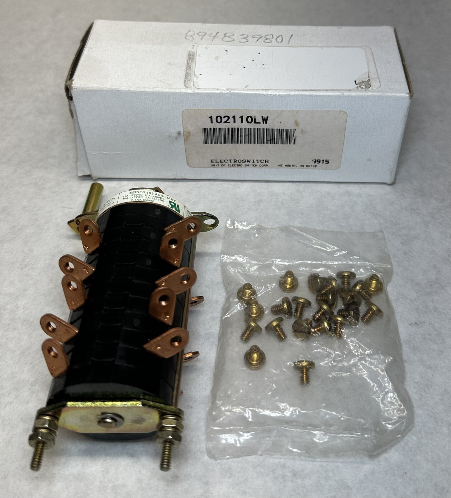 NEW Electroswitch 102110LW 9915, Series 102 Auxiliary Rotary Switch