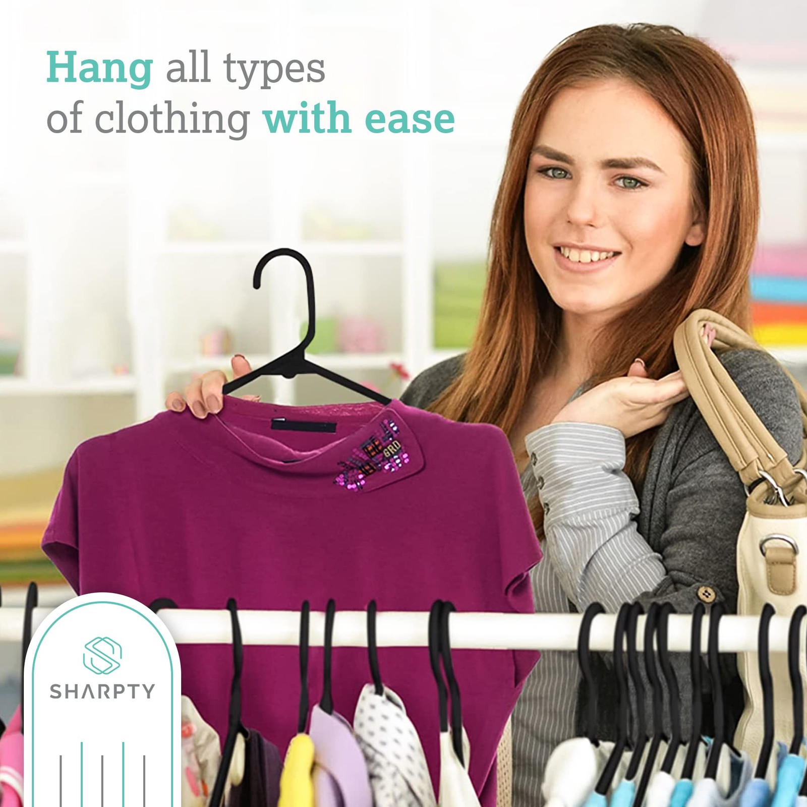 Sharpty Plastic Hangers Clothes Hangers for Clothing, Closet, Coats Shirts -
