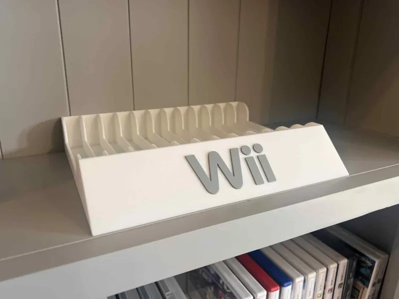 Nintendo Wii Game Display Stand Organizer Shelf Storage Rack Holder White