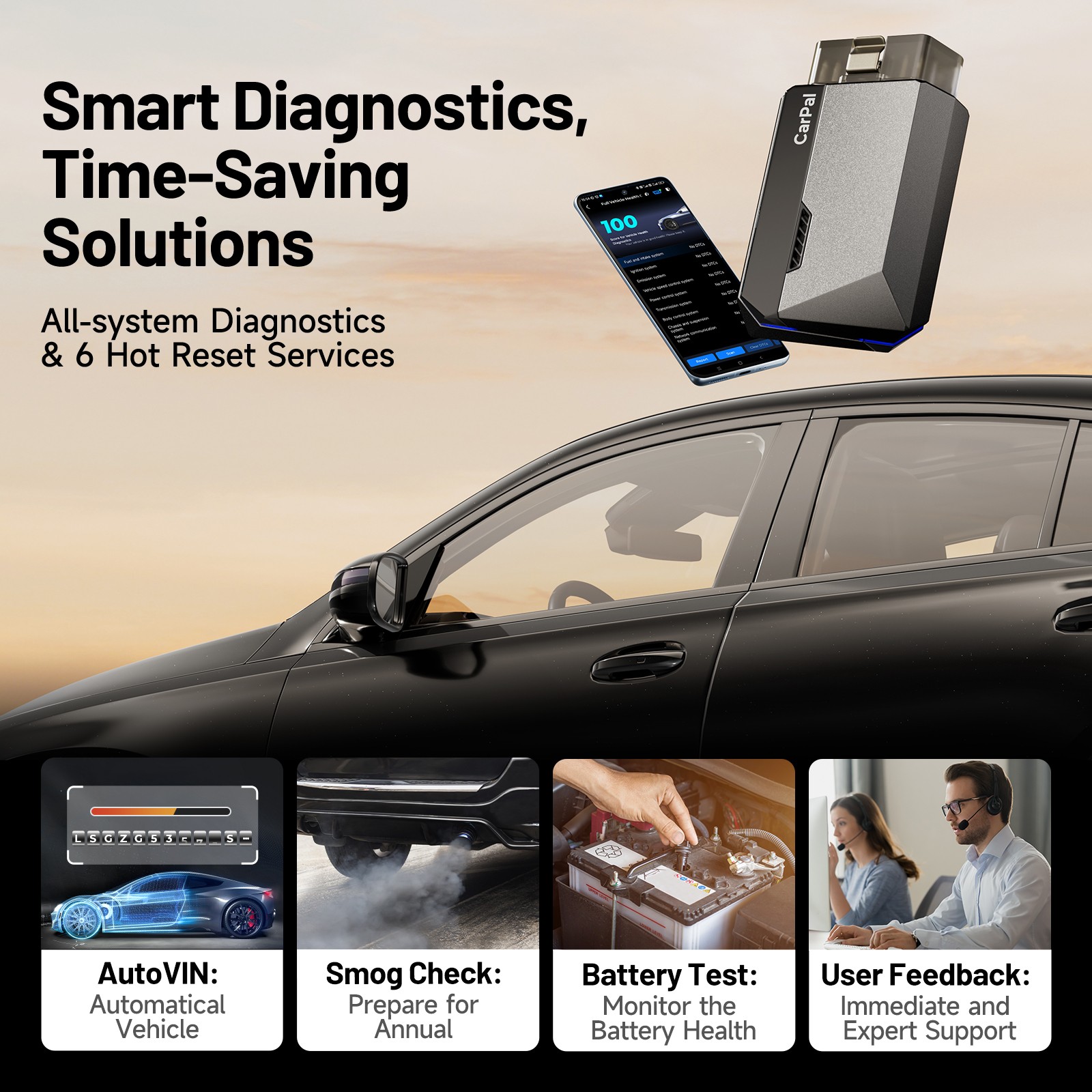 2026 TOPDON CarPal OBD2 Bluetooth Car Diagnostic Scanner Tool All System