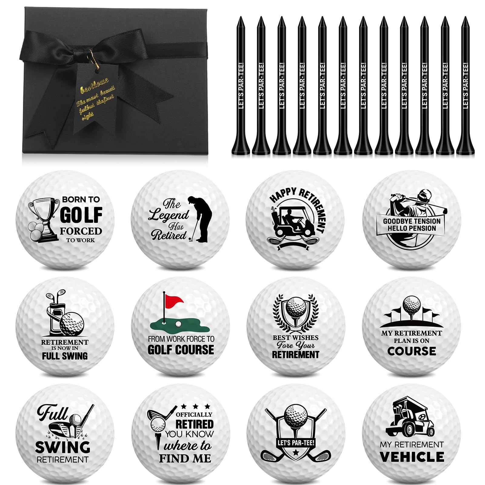 Retirement Golf Balls Tees Gift Box Funny Gifts Dad Coworkers Golfers Husband