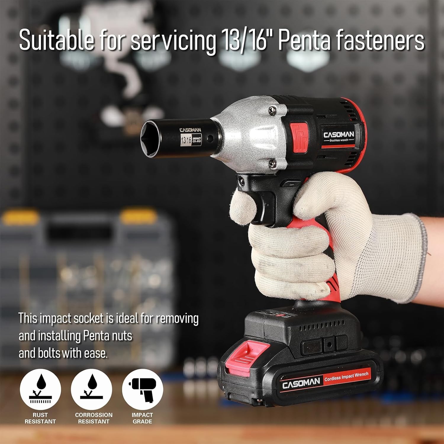 2PCS 1/2" Drive 13/16" Penta Sockets 5-Point Utility Socket CR-MO Removes