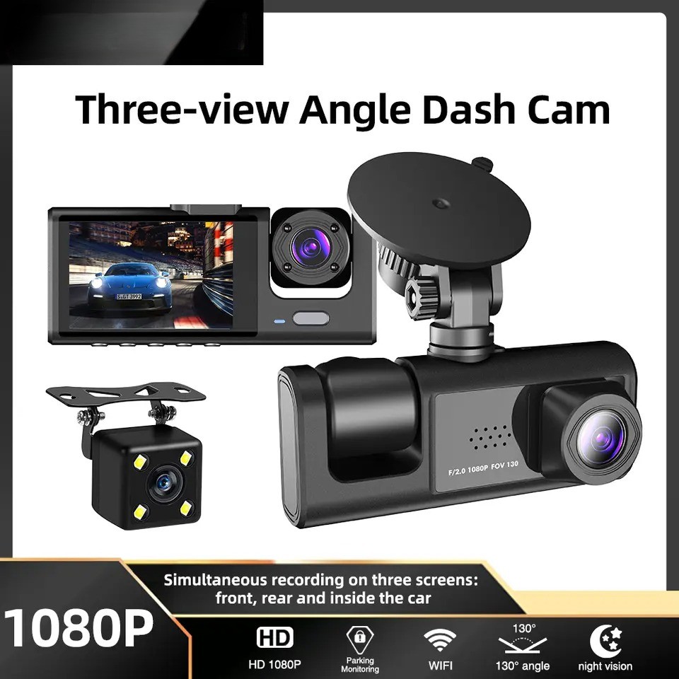 Camara Dash HD De Grabadora Para Auto Carro Coche Con Delantero/Trasero/Interior