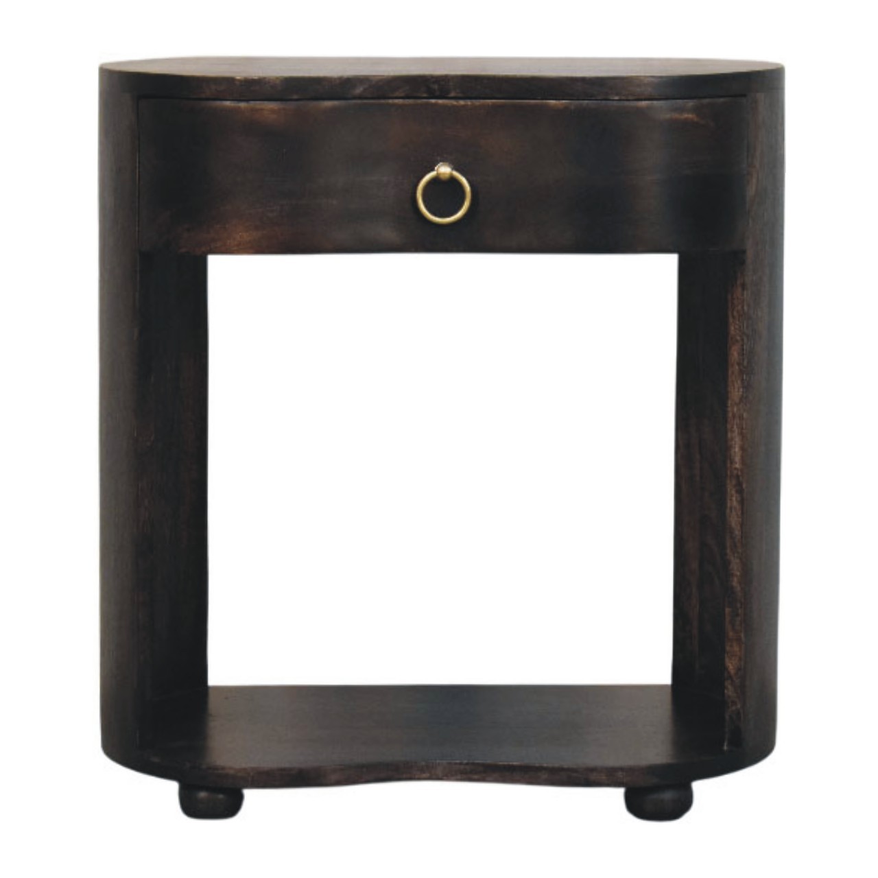 Solid Mango Wood Bedside Table, 1 Drawer, Modern Design, Fully Assembled