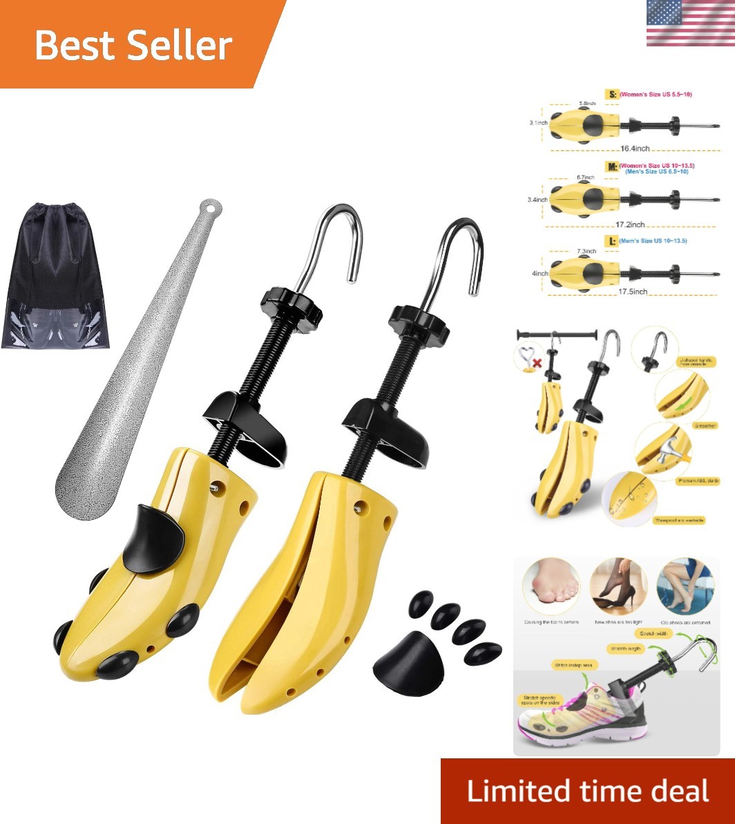 Pair of Professional 2-Way  Shoe Stretcher Tough Plastic Shoe Trees, Adjustab...