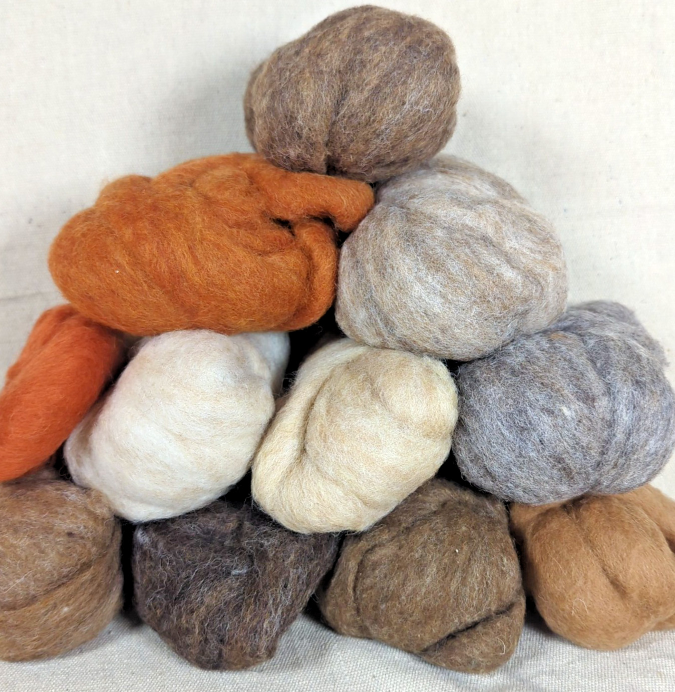 Felting Wool Mixed Lot 11 Neutral Wet Needle Felting Approx 10.7 oz