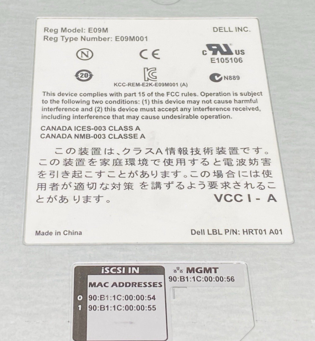 LOT OF 2 DELL EQUALLOGIC Controller Module 12 E09M E09M001