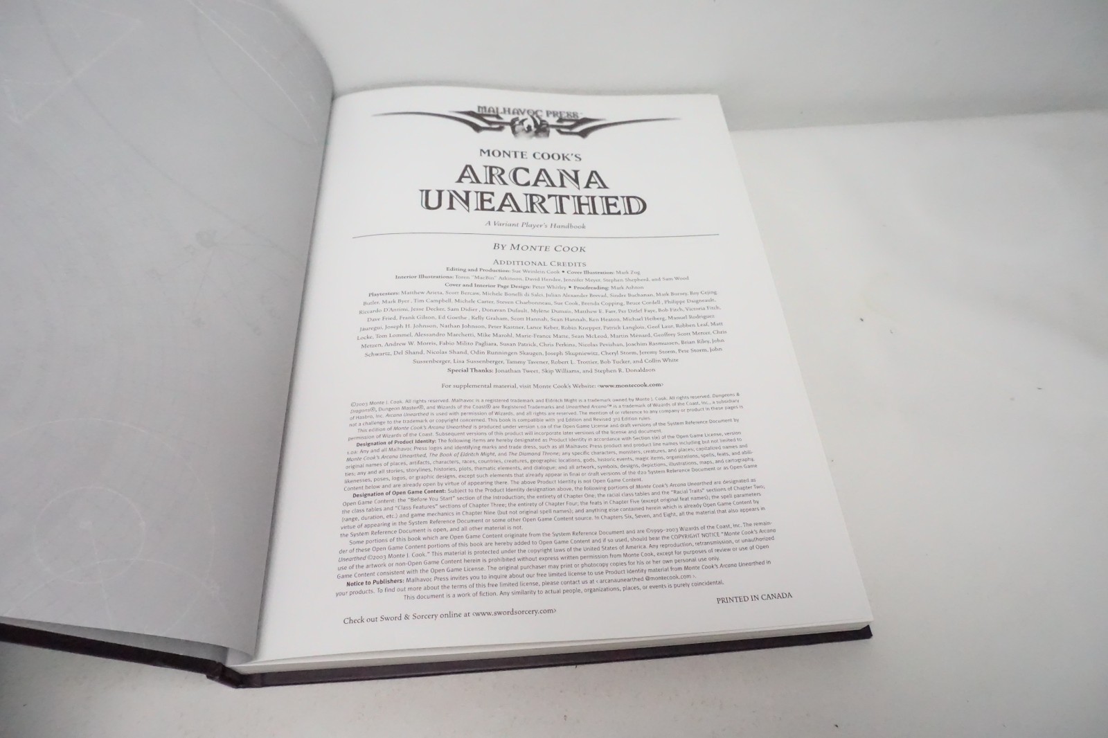 Sword & Sorcery: Arcana Unearthed (D20)