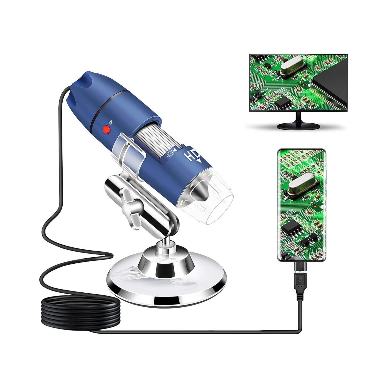 Jiusion 2K HD 2560x1440P USB Digital Microscope for Android Cellphone and Tab...