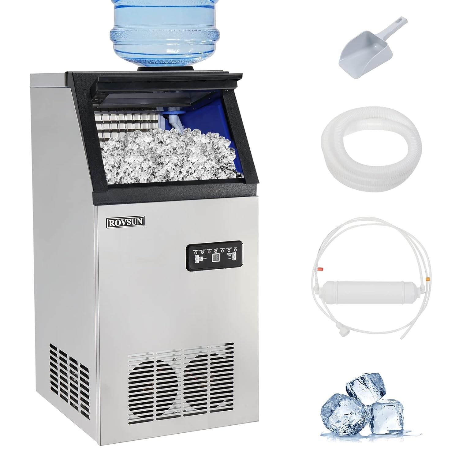 150LB/24h Built-In Commercial Cube Ice Maker Machine Restaurant Pub Food Service