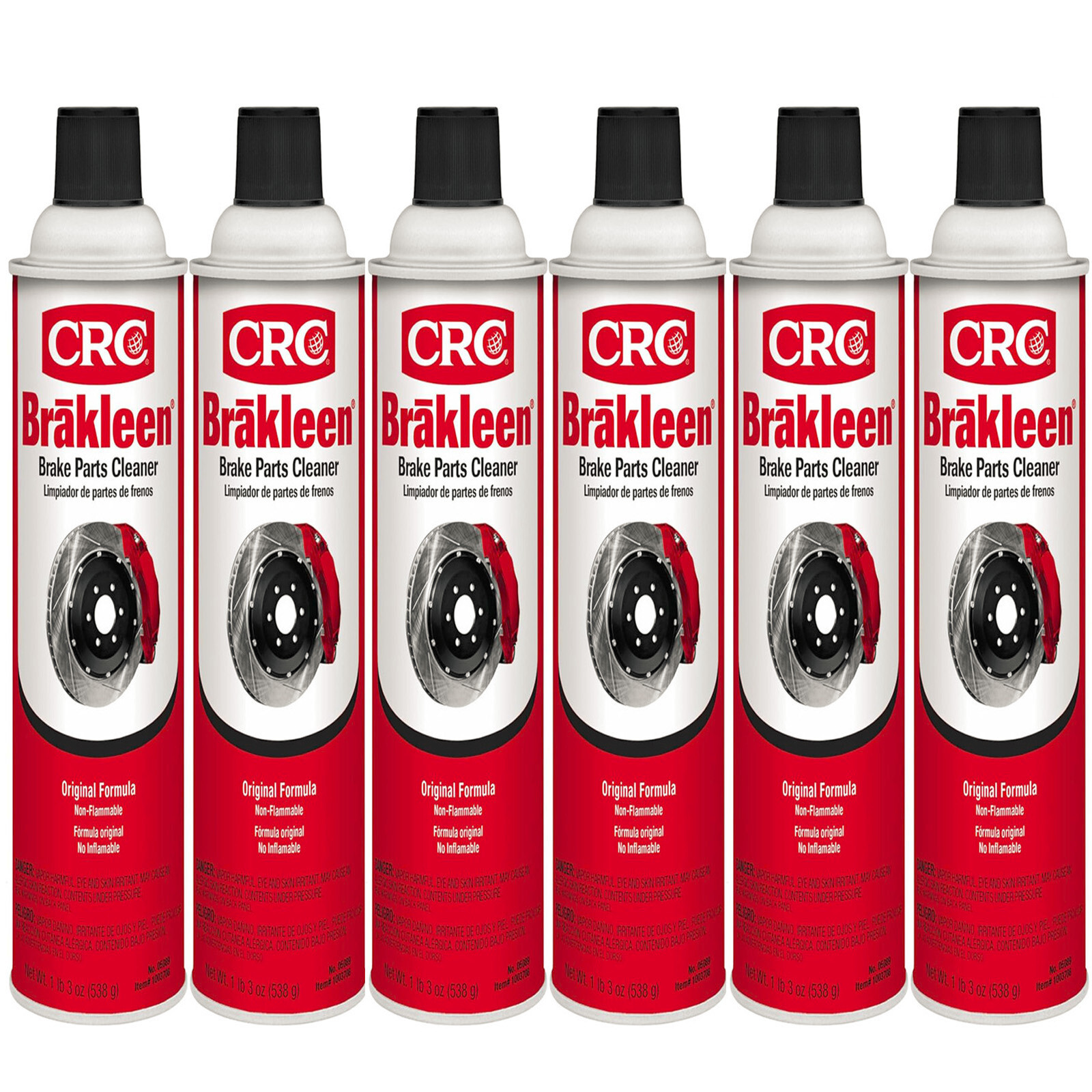 CRC 05089 Brakleen Brake Parts Cleaner - Non-flammable 19oz Pack of 6