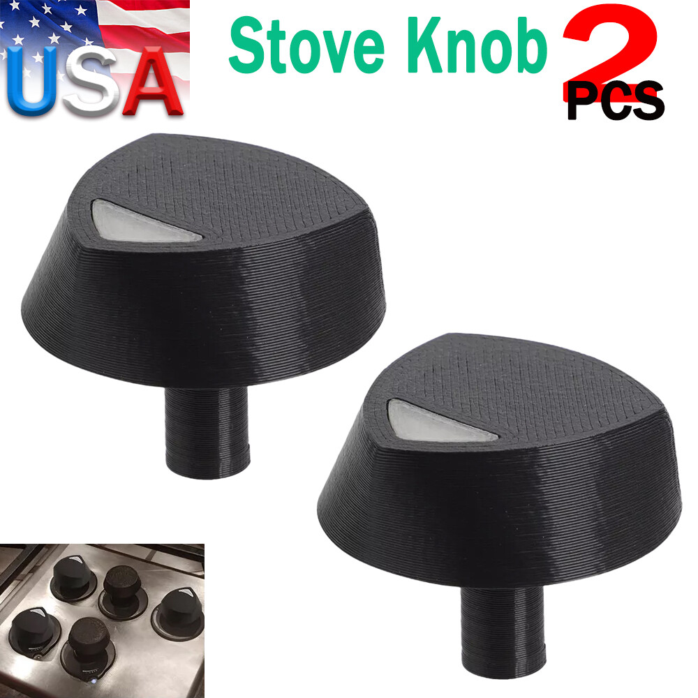 2x For Dacor 72731 Burner Knob Black Gas Cooktop Model Stove Knob w/ Clear Arrow