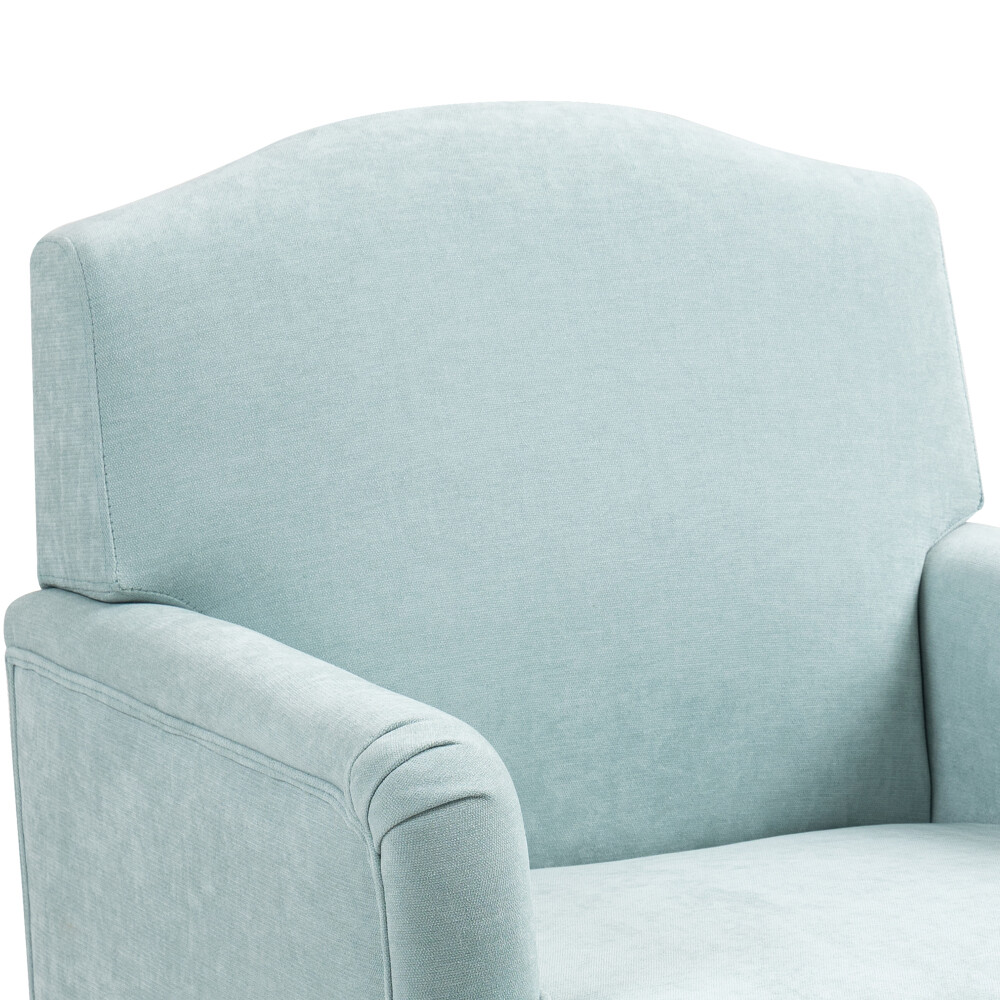 Modern Accent Chair - Comfy Upholstered ，Retro Wood Legs & Nailhead Trim (300LB)