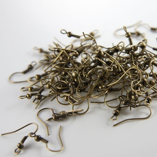 60 Pieces (30 Pairs) Antique Brass Earring Hooks-19x19mm (CW-323C-I-11B)