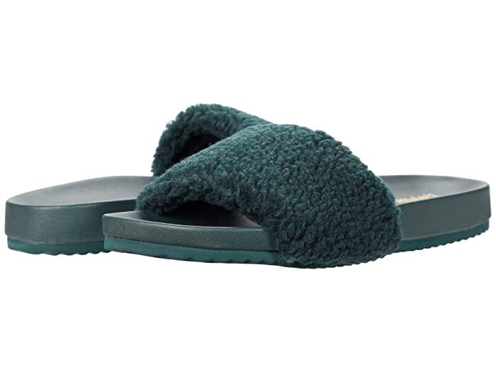 Faryl By Farylrobin Montrose Slipper Womens US 10 Green Faux Fur Slip On JOBB124