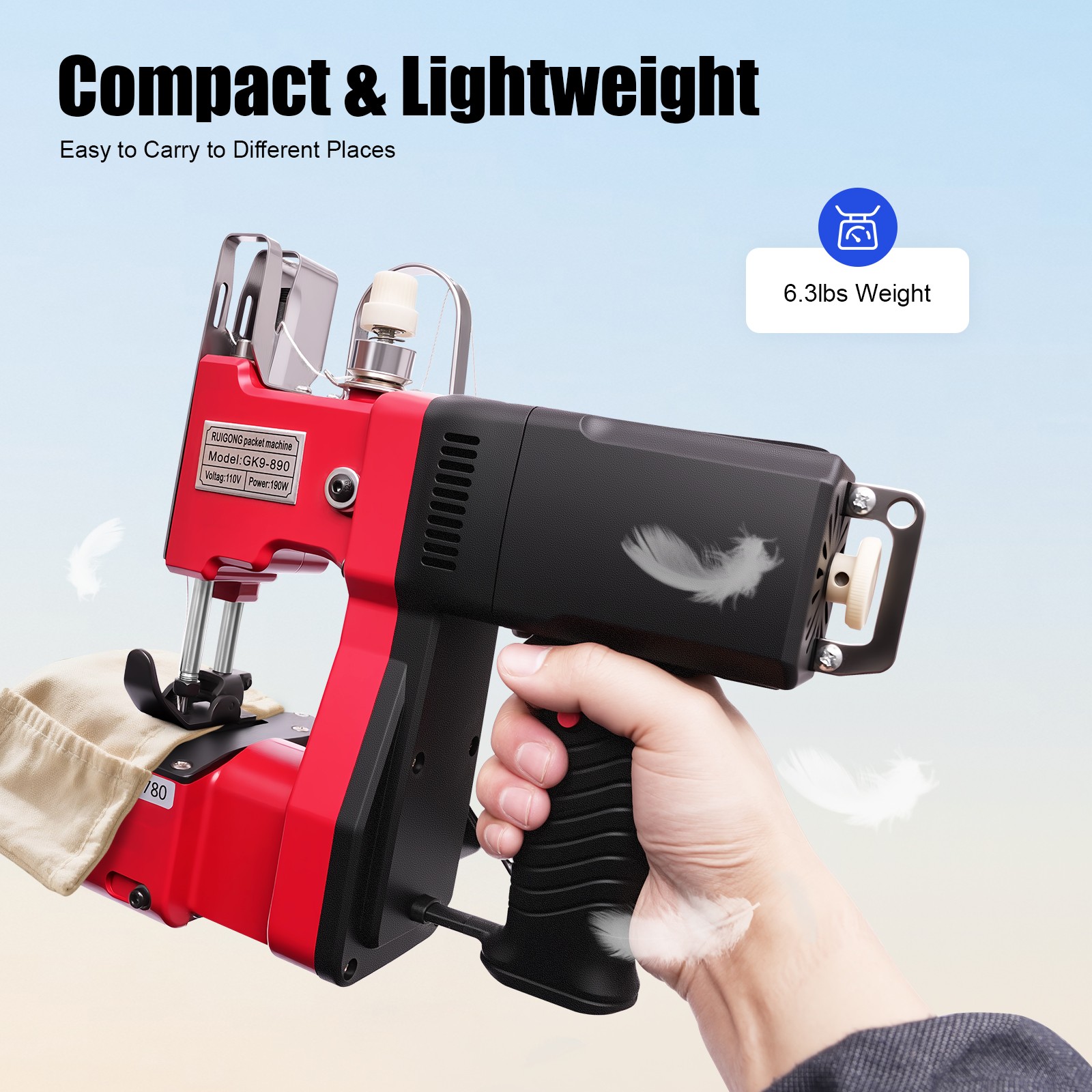 110V Portable Electric Bag Sewing Machine Stitching Sack Closer Seal Machine