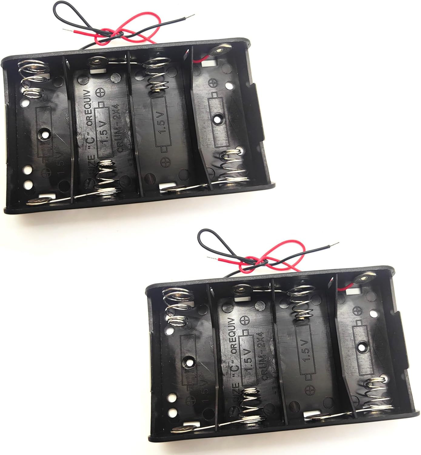 2Pcs C Size Battery Holder 4 Slots 4X C Cell Battery Holder 4X 1.5V 6V C Size Ba