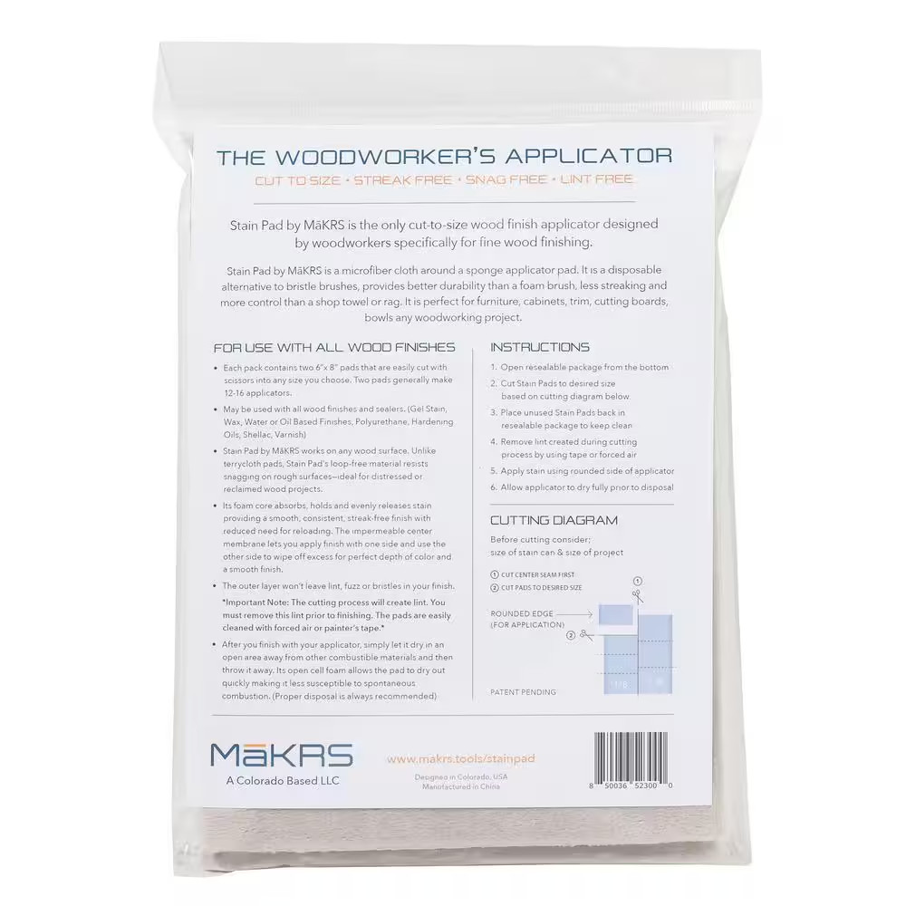 Cut-To-Size Double Thick Microfiber Stain Applicator Pad (1-Pack)