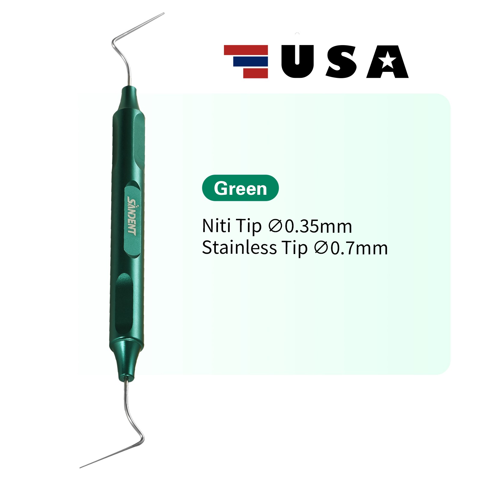 Dental Endo Condenser Gutta Percha Tips NITI Stainless Hand Plugger Green 35/70