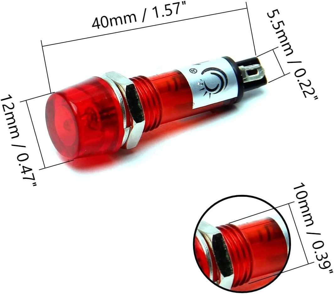 15 Pieces Othmro Signal Indicator Dash Light DC 110V