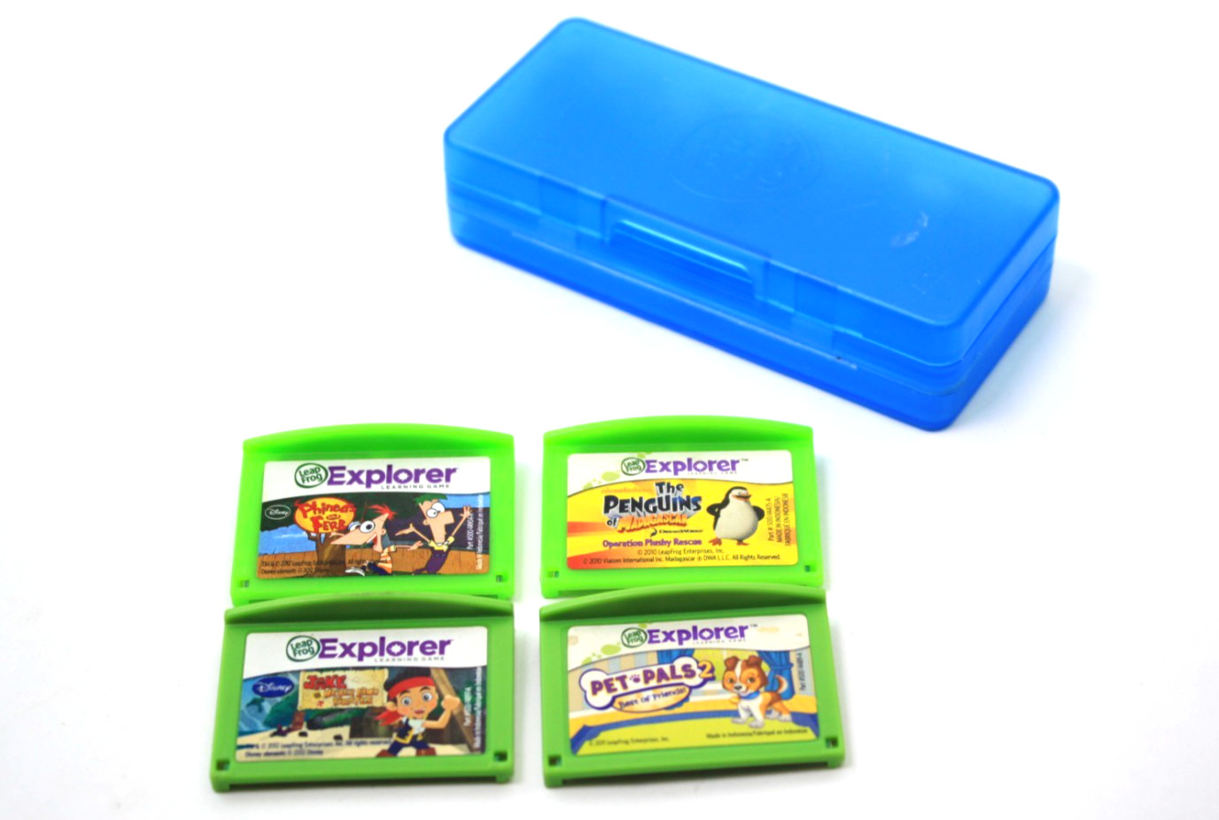 Lot of 4 Leapster Explorer Games The Pinguins - Pet Pals2 - Jake NV Pirates -P&F