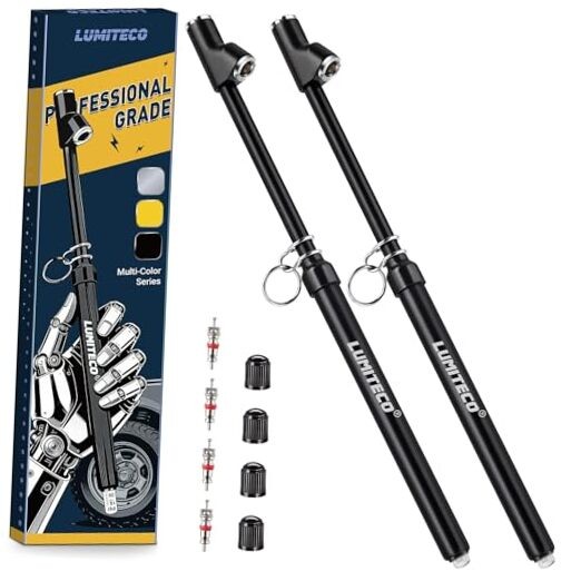 2-Pack Dual Head Tire Pressure Gauge, Heavy Duty Truck Air Pressure Matte Black