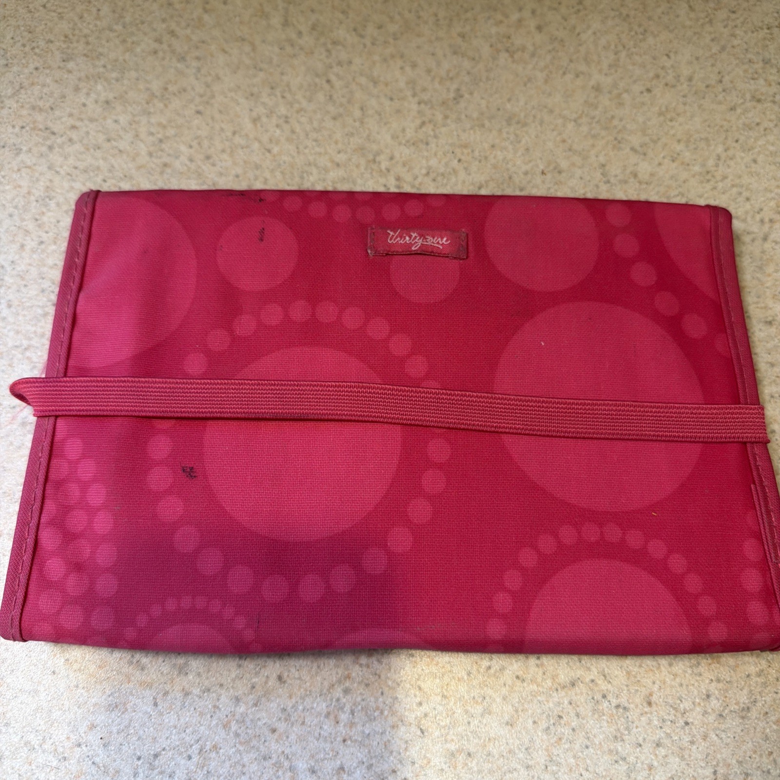 Thirty One Fold it Up Organizer Hot Pink Cupcake With Notebook Holder