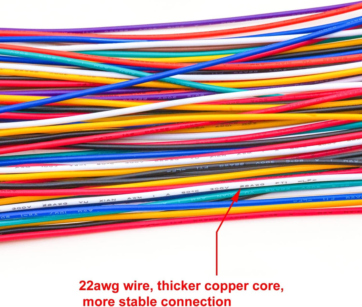 XH 2.54mm JST Connector with 22AWG Pre-Crimped Wire,JST 10CM, XH-Male-2Pin