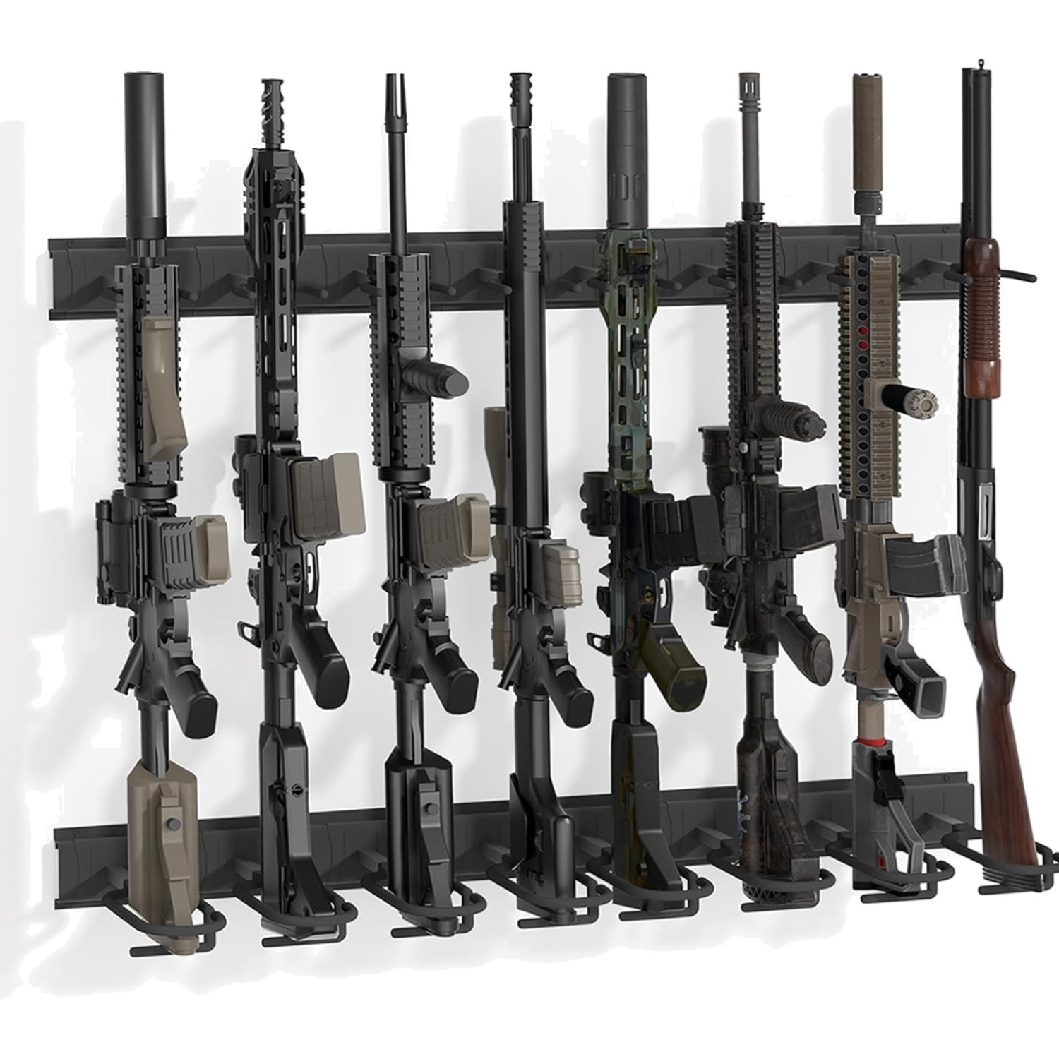 Gun Rack Wall Mount, Aluminium Alloy Gun Racks for Wall, Adjustable 4/8/12 Sl...